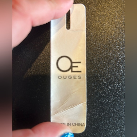 NWT Navy Floral Halter Midi Dress OUGES L - Picture 4 of 5